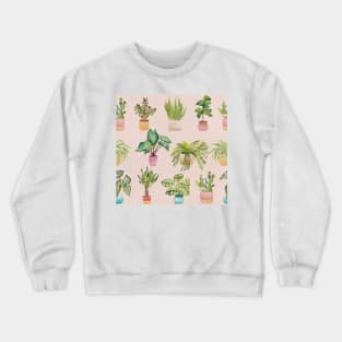 Plants Collective in Blush Pink | Houseplants | Botanicals | Watercolor Crewneck Sweatshirt